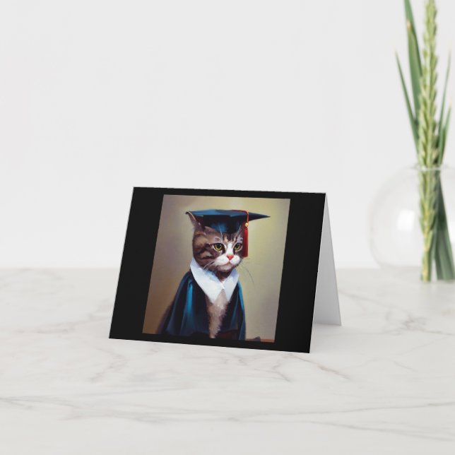 Cat Graduate Karte (Vorderseite)
