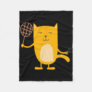 Cat Graphic Badminton Player Shuttle Sports Smash Fleecedecke