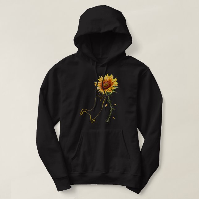 Cat Graphic, Cat Sunflower Shirt, Cat Sunshine, C Hoodie (Design vorne)