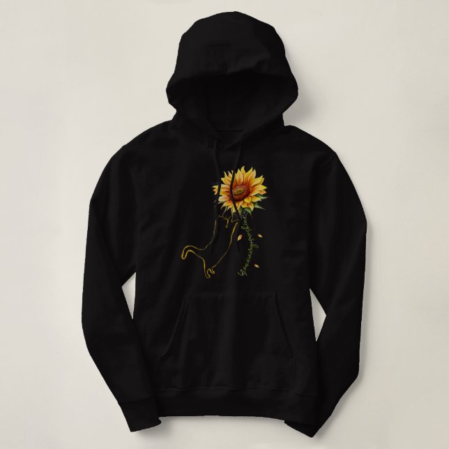 Cat Graphic, Cat Sunflower Shirt, Cat Sunshine, C Hoodie (Design vorne)