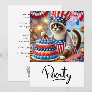 CAT Grillparty zum 4. Juli Unabhängigkeitstag Einladung