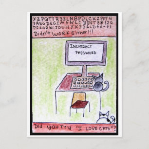 Cat Hackers Postcard Postkarte