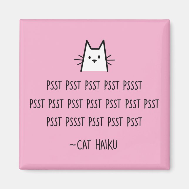 Cat Haiku Square Magnet (Vorne)