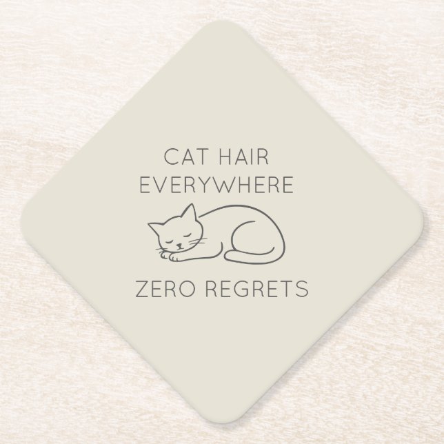 Cat hair everywhere zero regrets untersetzer (Vorderseite)