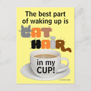 Cat Hair in meinem Cup! Humous Cat Lover Postcard Postkarte