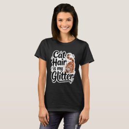 Cat Hair ist mein Glitzer Funny Orange Tabby T-Shirt