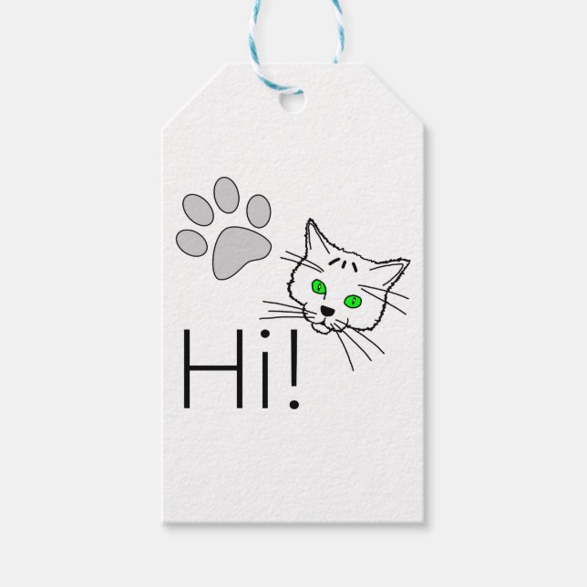 Cat - Hallo! Geschenkanhänger (Vorderseite)