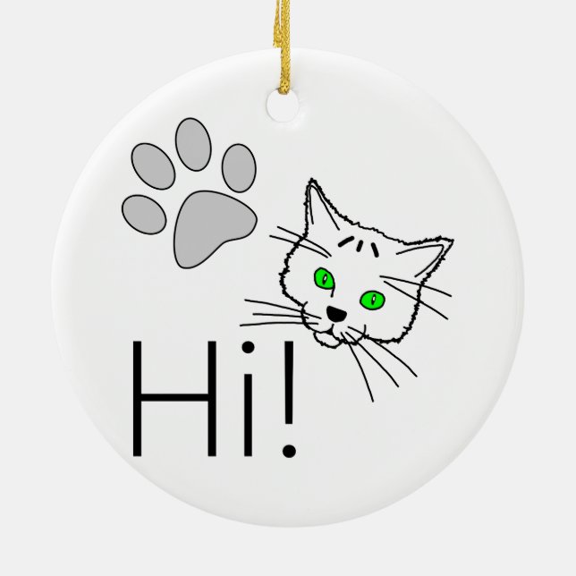 Cat - Hallo! Keramikornament (Hinten)