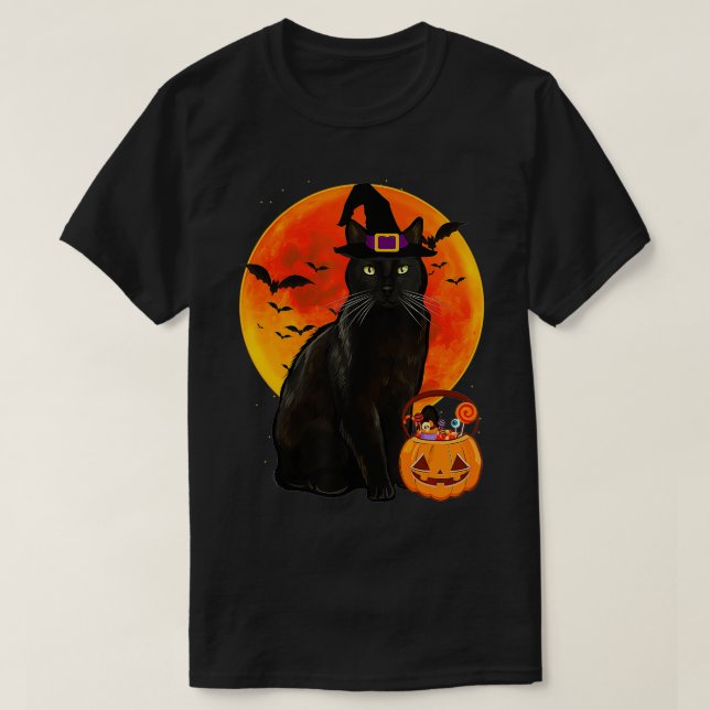 Cat Halloween Bombay Kürbislaterne Pumpkin T-Shirt (Design vorne)