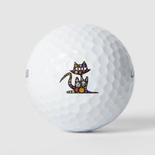 Cat Halloween Emoji Scary Frightful Spooky Icons. Golfball