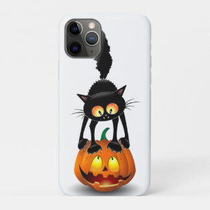 Cat Halloween erschreckter Cartoon auf Kürbiskröte Case-Mate iPhone Hülle
