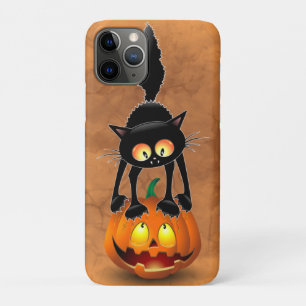 Cat Halloween erschreckter Cartoon auf Kürbiskröte Case-Mate iPhone Hülle