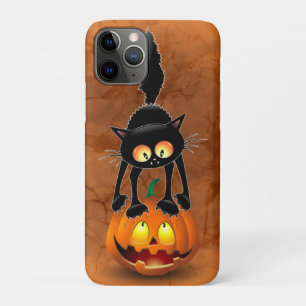 Cat Halloween erschreckter Cartoon auf Kürbiskröte Case-Mate iPhone Hülle