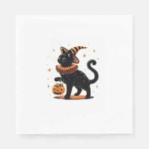 Cat Halloween Funny Spooky Jahreszeit Katze Hexenk Serviette