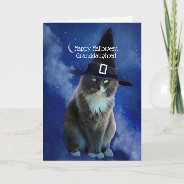 Cat Halloween Grandtochter Super Niedlich Karte (Vorderseite)