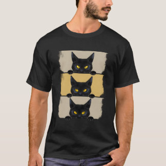 Cat Halloween Grumpy Black Kitten Cat Mama T-Shirt