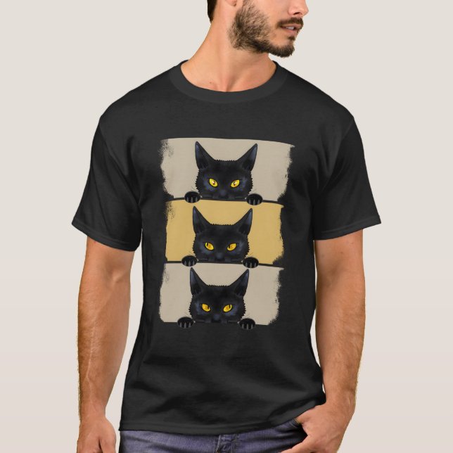 Cat Halloween Grumpy Black Kitten Cat Mama T-Shirt (Vorderseite)