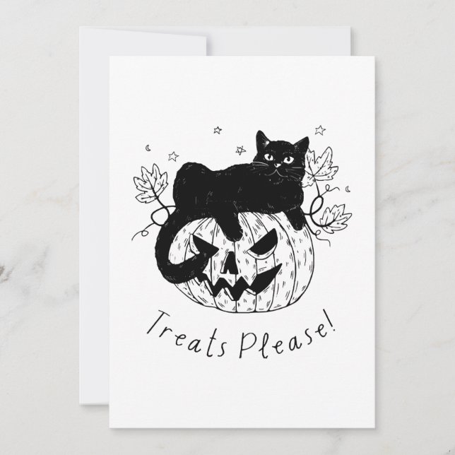 Cat Halloween-Herbst Feiertagskarte (Vorderseite)