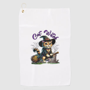 Cat Halloween Hexenkostüm Bauer Familie Kinder Tod Golfhandtuch