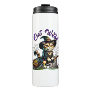 Cat Halloween Hexenkostüm Bauer Familie Kinder Tod Thermosbecher
