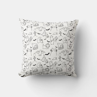 Cat Halloween Illustration Pattern Throw Kissen