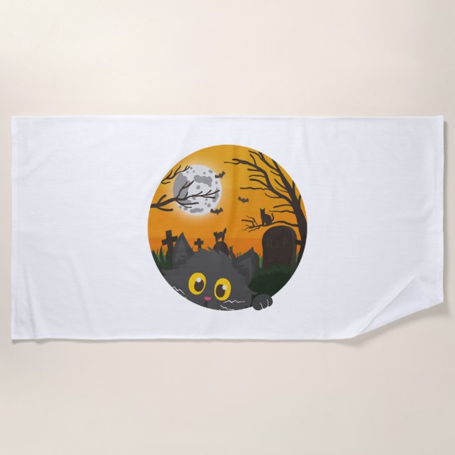 Cat Halloween Kitten Halloween-Kostüm Strandtuch (Vorderseite)