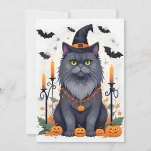 Cat Halloween Niedlich Adorable Funny Animal Carto Save The Date