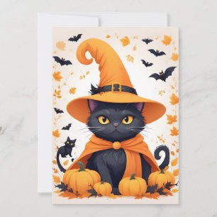 Cat Halloween Niedlich Adorable Funny Animal Carto Save The Date