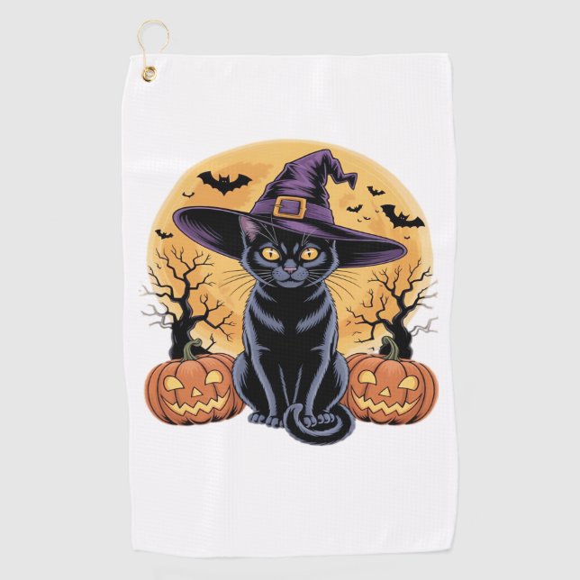 Cat Halloween Pumpkin Essential T - Shirt Golfhandtuch (Vorderseite)