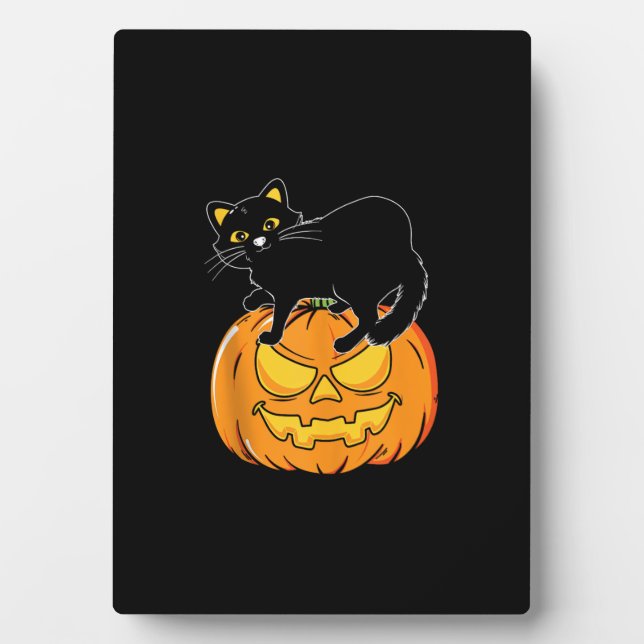 Cat Halloween Spooky Kitten Lover Trick oder Trete Fotoplatte (Vorderseite)