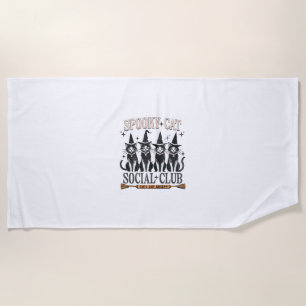 Cat Halloween Spooky Kitten Lover Trick oder Trete Strandtuch