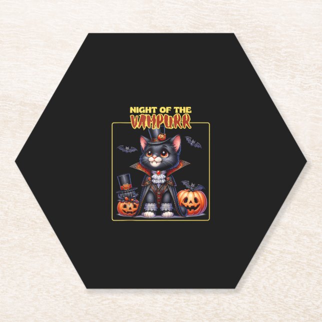 Cat Halloween Spooky Kitten Lover Trick oder Trete Untersetzer (Vorderseite)