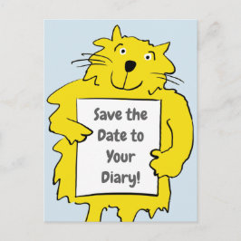 Cat-Halteplatte mit Save the Date zu Ihrem Tagebuc Ankündigungspostkarte