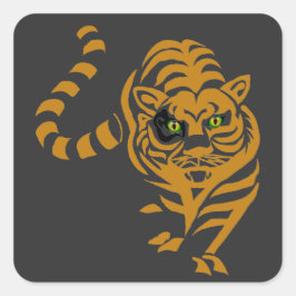 Cat Happy and Healthy Quadratischer Aufkleber