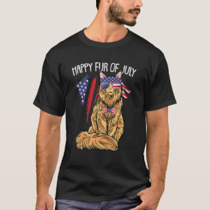 Cat Happy Fur 4. Juli US-amerikanische Flag Krawat T-Shirt