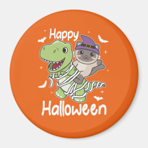 Cat Happy Halloween T-rex Mummy-Kostüm Magnet