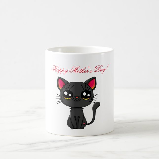 Cat Happy Mother Day Kaffeetasse (Mittel)