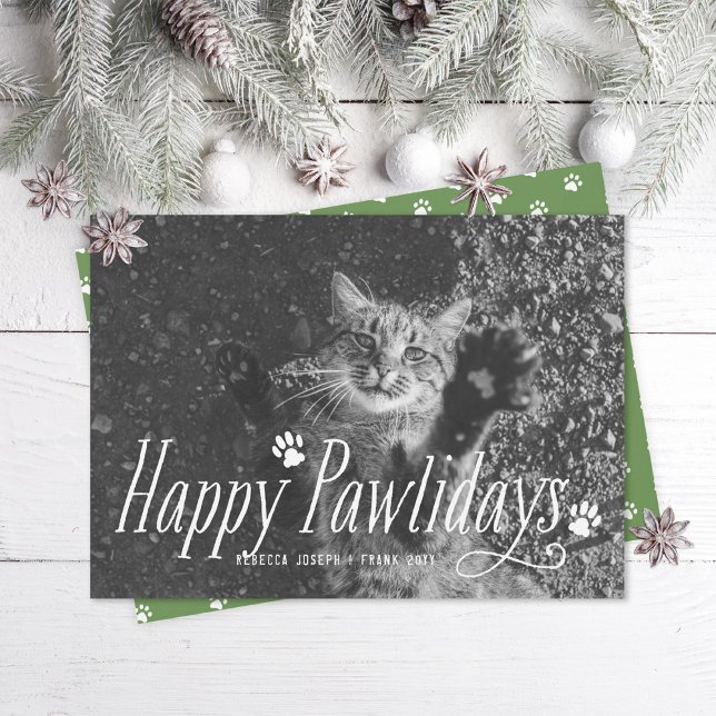 Cat Happy Pawlidays Pet Feiertagskarte (Von Creator hochgeladen)
