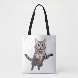 Cat Happy spielerischer Spaß springen in der Luft 