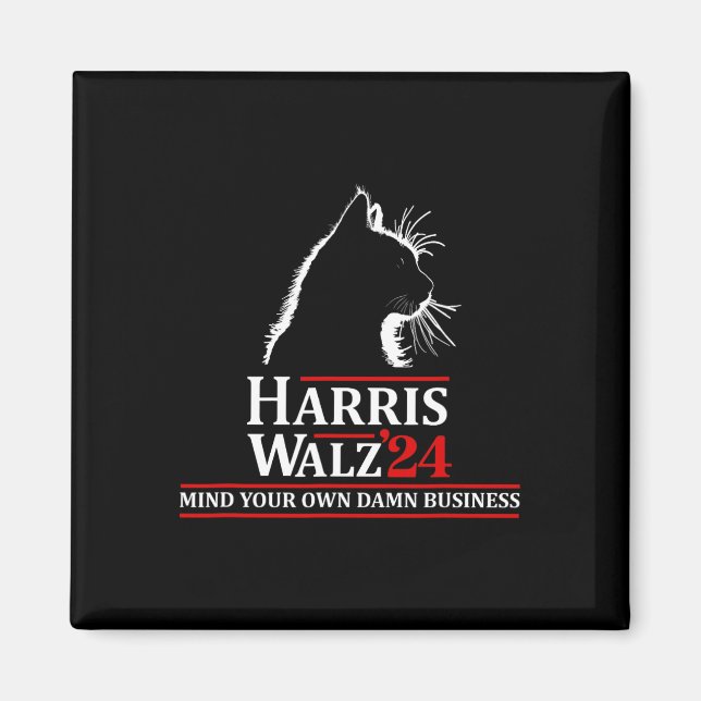 Cat Harris Walz 2024 Kamala Harris 2024 Tim Walz 2 Magnet (Vorne)