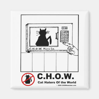 Cat Haters Microwave Cartoon Magnet