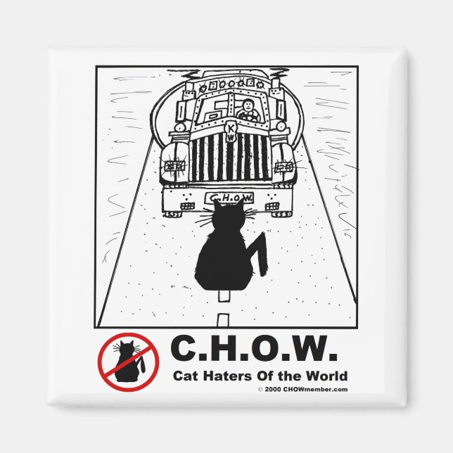 Cat Haters Truck Cartoon Magnet (Vorne)
