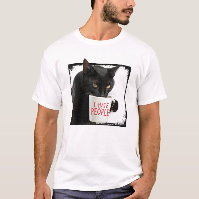 Cat Hates People T-Shirt (Vorderseite)