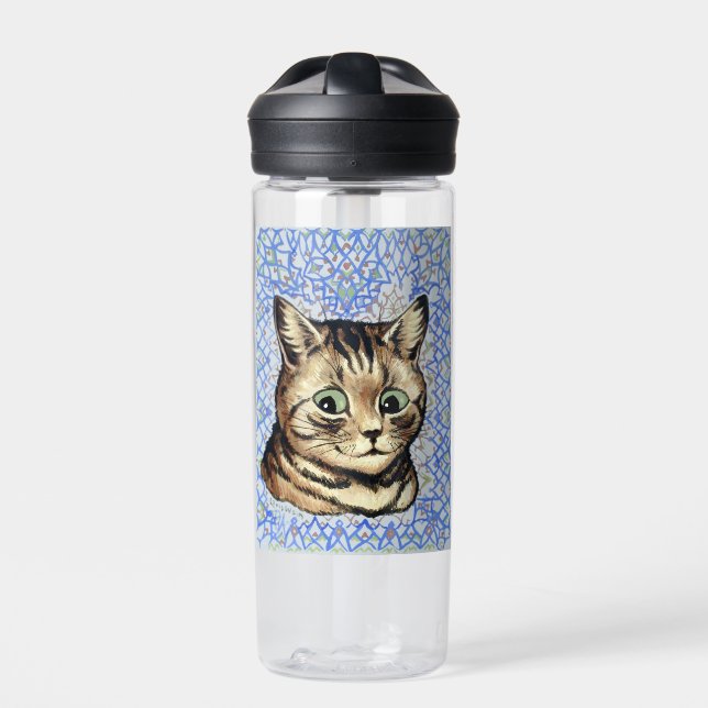 Cat head drawing by Louis Wain  Trinkflasche (Vorderseite)