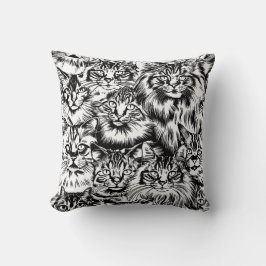 Cat Head Pattern Kissen