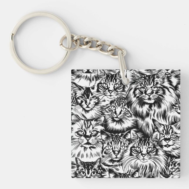 Cat Head Pattern Schlüsselanhänger (Vorderseite)