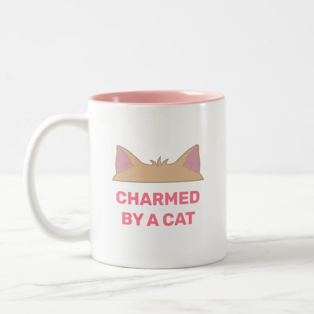 Cat Head & Personalisiert Funny Cat Zitat Zweifarbige Tasse (Links)