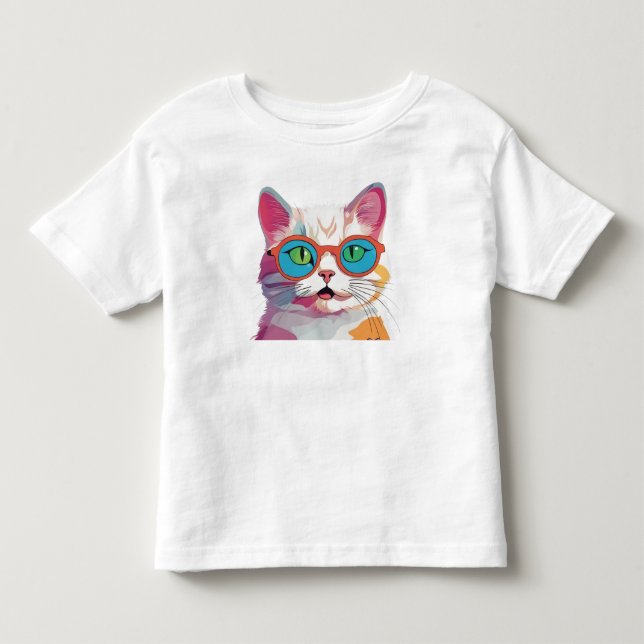 Cat Head Tragegläser Clipart Kleinkind T-shirt (Vorderseite)