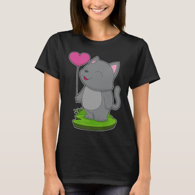 Cat Heart Balloon T-Shirt (Vorderseite)