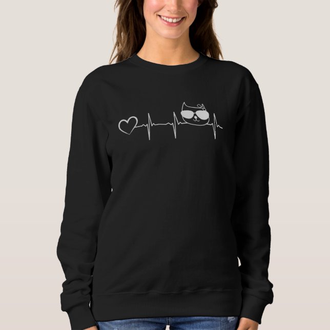 Cat Heartbeat  Cat Heartbeat  Cat   Cat Sweatshirt (Vorderseite)
